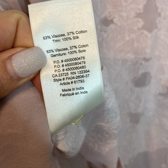 Wilfred - Dusty Rose Sevres Sheer Floral Chiffon Tank Top - Medium - Picture 8 of 8